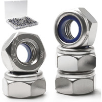 Vifmy 190 Pack M5-0.8Mm Nylon Insert Hex Lock Nuts  304 Stainless Steel A2-70 Locknuts Standard Metric Thread Nylock Nuts