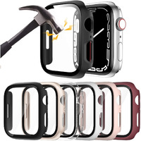 Rontion 6 Pack Hard Pc Case Built In Tempered Glass Screen Protector Compatible With Apple Watch Series 9 8 7 45Mm  Ultra-Thin Scratch Resistant Full Protective Bumper Covers For Iwatch 45Mm