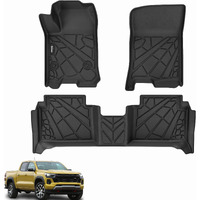 Karpal Floor Mats Fit For 2023 2024 Chevrolet Chevy Colorado/Gmc Canyon (Crew Cab) Custom Fit Colorado Floor Mats Liner Front & Rear Row Tpe All Weather Protection Heavy Duty Floor Liners