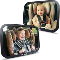 Onco Baby Car Mirror Rear Facing (2-Pack) - Award-Winning Car Mirror For Baby 100% Shatterproof Baby Mirror For Car Journeys  Shakeproof Car Seat Mirror For Baby Rear Facing  Universal Car Baby Mirror
