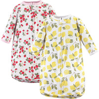 Hudson Baby Unisex Baby Cotton Long-Sleeve Wearable Sleeping Bag  Sack  Blanket  Strawberry Lemon  3-9 Months