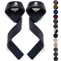 Fitgriff Lifting Wrist Straps For Weightlifting  Gym  Deadlift  Workout (Made Of Premium Cotton & Padded) - Men & Women (Standard  Navy Blue (Silicone-Grip))