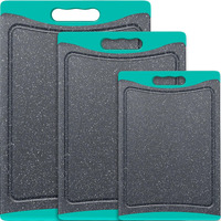 Extra Large Cutting Boards  Plastic Cutting Boards For Kitchen (Set Of 3) Cutting Board Set Dishwasher Chopping Board With Juice Grooves Easy-Grip Handles  Turquoise  Empune