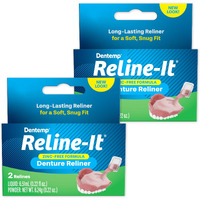 Dentemp Denture Reline Kit - Advanced Formula Reline It Denture Reliner (Pack Of 2) - Denture Kit To Refit And Tighten Dentures For Both Upper & Lower Denture
