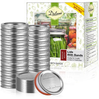Dalzom 144Pcs Canning Lids With Rings Regular Mouth  Premium Mason Jar Lids With Rings For Regular Mouth Ball  Kerr Jars - Food Grade Material  100% Fit & Airtight For Regular Mouth Mason Jars