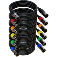 Auxlink Xlr Cables  Xlr Microphone Cable 25 Ft 6 Pack  Gold-Plated 3-Pin Xlr Speaker Cable Male To Female Balanced Mic Cable
