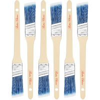 Bates- Paint Brushes  1-Inch  6 Pack  Angle Brushes  Treated Wood Handle  Paint Brushes For Walls  Stain Brush  Wall Paint Brushes  Furniture Paint Brushes For Painting Walls  Painting Brush