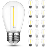 Mlambert Led String Light Bulbs  Shatterproof Outdoor String S14 Replacement Light Bulbs 4000K  Waterproof 1W Led Edison Bulbs Equal To 11W Not Solar