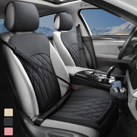 Beitk 2 Pack Leather Front Car Seat Covers  Universal Sideless Car Seat Protectors With Storage Pocket And Seat Belt Pads  Waterproof Automotive Seat Cover For Cars Trucks Suv(Black)