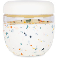 W&P Porter Seal Tight Glass Food Storage Container With Lid  Terrazzo Cream 24Oz  Leak & Spill Proof Meal Prep Container  Microwave & Dishwasher Safe  Borosilicate Glass