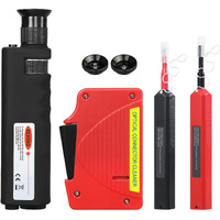 400X Fiber Optic Inspection Microscope Cable Sc Fc St Lc Interface End Face Inspection Microscope With 1.25Mm 2.5Mm Adapter And Fiber Optic Cleaner Handheld Led Fiber Optic Cleaning Detector (400X)