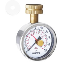 Senctrl 0-200 Psi Water Pressure Gauge Test With Lazy Hand  Lead-Free  Waterproof  2.5"" Dial Size  3/4"" Female Garden Hose Thread  Stainless Steel Case  For Home Potable Water  House Tube