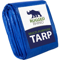 Rugged Rhino All Weather 100% Waterproof Heavy Duty Tarp  5 Mil Uv Temperature Resistant Tarps  High Durability Multipurpose Cover  For Home Outdoor Patio Winter Leaf Camping  6X8 1 Pack Blue