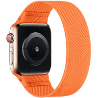 Enjiner Stretchy Nylon Solo Loop Bands Compatible With Apple Watch 38Mm 40Mm 41Mm 42Mm 44Mm 45Mm 46Mm 49Mm Ultra 2 Iwatch Series 10 9 8 7 Se 6 5 4 3 2 1 Strap  Sport Elastic Braided Women Men No Buckles Clasps Wristband Bright Orange 42/44/45/46Mm 49Mm S