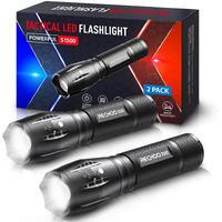 Rechoo Tactical Flashlights 2 Pack  Bright Zoomable Led Flashlights High Lumens With 5 Modes  Portable Small Flash Light For Camping Essential  Camping Flashlight