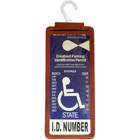 Yuoyar Portable Handicap Placard Holder For Auto - Ultra Transparent Handicapped Placard Holder Protector Hanger Sleeve - Placard Holder For Disability Parking (Red)