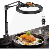Overhead Camera Mount With Selfie Ring Light And Phone Holder  10"" Led Ring Light For Desk With Stand And Remote For Iphone Phone Tripod With Light For Video Recording Vlog Tiktok Live Stream Cooking