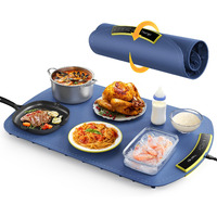 Coldfill Electric Warming Tray - Foldable Food Warming Mat With 8 Temp Setting  Full-Surface Heat In 5S  4 Hours Auto-Off  Easy To Clean With Nano-Material  For Buffet  For Party  For Thawing