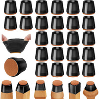 24Pcs Black Silicone Chair Leg Floor Protectors Floor Protectors For Chairs Rubber Chair Leg Protectors For Hardwood Floors Chair Leg Caps Chair Leg Covers For Wooden Floors(Black  Large)