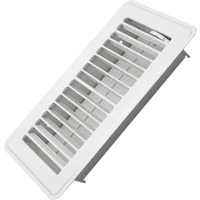 Howeall 4"" X 8"" Floor Register - Heavy Duty Steel Walkable Floor Vents - Easy Adjust Air Supply Lever - Vent Covers For Home (White)