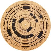 Tazstudio Premium Slipmat - Cork Turntable Mat [4Mm Thick] For Better Sound Support On Vinyl Lp Record Player - Cork Mat Original Geometric Design Psychedelic Geometric Analog Art-M9