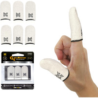 Mobilegamingcorps Mgc Clawsocks 6 Pack Silver  Gamer Finger & Thumb Sleeves  Protector/Stabilizer/Compression Support  Breathable. Combats Sweat & Oil For Improved Game Play.
