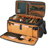 Akozlin Cable File Bag With Detachable Dividers  Dj Gig Bag Cord Organizer Case For Laptop Dj Gear  Sound Instrument And Music Equipment Accessories Black Orange