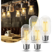4 Pack Led Edison Bulbs  4W Edison Light Bulbs  Antique Led Filament Bulbs 40W Equivalent  E26 Base  T45 Led Bulb With Clear Glass  Warm White 2700K  Non Dimmable  Great For Home  Bedroom  Office