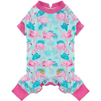 Kyeese Dog Pajamas Velvet Dog Pajamas Small Sized Dogs Soft Dogs Clothes Pjs With Flamingo Pattern Stretchy Pet Jammies Coat Comfy Pet Onesie Costume  X-Large