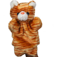 Tabby Cat Hand Puppets Kitten Plush Animal Toys Dolls For Kids Imaginative Pretend Play Storytelling