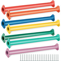 Jpoip 7 Colors 22 Inch Steel Monkey Bars Ladder Rungs Set For Backyards Playground And Children Indoor And Outdoor Climbing Kit (7 Pack)