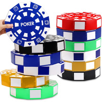 Silipull Casino Theme Party Decorations 9 Inch Large Poker Chip Favor Boxes Jumbo Chip Table Centerpiece For Game Night New Year Prom Party Supplies  Multicolor(12 Pcs)