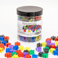 144 Pieces Meeples Game Tokens Game Pieces For Board Games Board Game Accessories With Portable Box(Translucent 6 Colors)