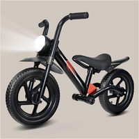 Kriddo Kids Balance Bike For 2-5 Years  With Front Light  Upgraded Tires For All Terrain  Upgraded Bearing For Smooth And Stable Riding  Front And Rear Fenders  Adjustable Seat  Black