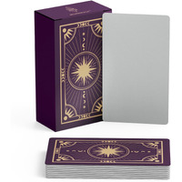 Metaphoracle Create Your Own Oracle Cards - Diy Blank Tarot Cards - Deck Of 80 Blank Oracle Cards With Celestial Gold Foil Design - Standard Tarot Card Size 4.75 Inches X 2.75 Inches (Purple)