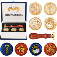 Dnd Wax Seal Stamp  Ideal Gift For Dungeons And Dragons/D&D Envelope Scroll. Fantasy Wax Seal Kit With Dragon/D20 Dice/Magic Potion/Caduceus  Great Rpg Accessories Nerdy Gift For Dnd Lover Dm & Player