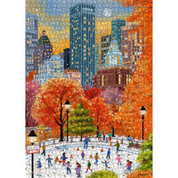 Fall Central Park Puzzles 1000 Pieces For Adults  Fun Fall Winter Snow Jigsaw Puzzle  Autumn Art Puzzle Collage As Home Decor