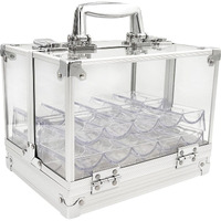 Seetooogames Acrylic Poker Chip Case - 600Pcs Poker Chip Carrier With 6 Poker Chip Trays