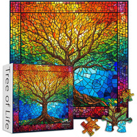 Pickforu Stained Glass Puzzles For Adults 1000 Pieces And Up  Mosaic Tree Of Life Puzzle Unique Rainbow Puzzles  Colorful Difficult Jigsaw Puzzles For Adults
