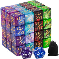 50 Mtg Counters Dice Marble Bulk Spindown Life Counter Tokens Dice Buff Tokens Compatible With Magic Card Game Accessories Ccg Creature Stats (Red&Green  Purple&Blue)