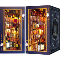 Joohour Diy Book Nook Kit  Alice In Wonderland  Dollhouse Miniature  Booknook Bookshelf Insert Decor Alley 3D Wooden Puzzle  Bookends Model Building Kit  Gift For Teens And Adults  Falling Library