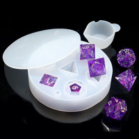 Pjoy Resin Dice Molds  Food-Grade Silicone Molds For 7Pcs Sharp Edge Dice Set  Dnd Silicone Dice Mold For Diy Dice Making Dnd Gifts