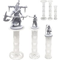 Lixusia Combat Risers For Flying Miniatures  Dnd Trpg Terrain Flight Stands  Raised Platforms  8 Adjustable Tiers With 3 Stands And Bases  (Crystal White)