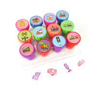Tinymills 12 Pcs Train Stamp Kit For Kids - Train Stamper Set Gift Party Favors