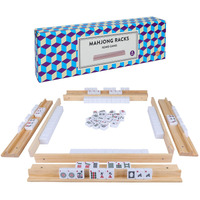 Offelec Wooden Mahjong Racks  Set Of 4 Trays For Mahjong Game  Premium Holders For Mahjong  Mexican Train  Dominoes And More Game Stands (Includes Magnetically Attached Mahjong Pushers)