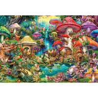 Buffalo Games - Aimee Stewart - Merry Mushroom Village Picnic - 2000 Piece Jigsaw Puzzle For Adults Challenging Puzzle Perfect For Game Nights - Finished Size Is 38.50 X 26.50