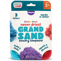 Chuckle & Roar - Grand Sand 3 Pack - Tactile Sensory Sand - Educational Fun For Preschoolers - Sensory Arts And Crafts For Kids  Toddlers - Doesn'T Dry Out - Ages 3 And Up