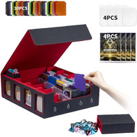Pluscraft Mtg Commander Deck Box 3200+ Card Trading Card Storage Box Tcg Deck Case With Display Windows Dice Tray Card Organizer 30 Colorful Dividers& 4 Card Supporters& 4 Toploaders
