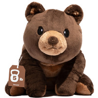 Brease 5 Lb Unscented Weighted Brown Teddy Bear Plush Toy - Gentle Companion For Children And Adults  Soft Plushie For Boys And Girls  Snuggly Bear For Comfort  Calm  And Gentle Embrace