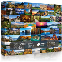 National Parks Puzzle For Adults 1000 Pieces  Landscape Nature Puzzle As National Parks Wall Decor  American Scenery Mountain Jigsaw Puzzle Including Yellowstone  Yosemite  Zion